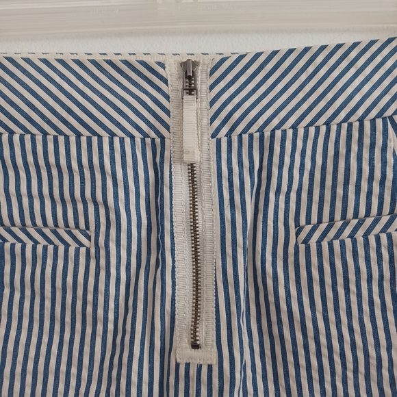 NWOT J.crew Seersucker vertical striped Navy Blue & White Pencil skirt sz 4 - Picture 9 of 15